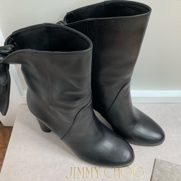 New Jimmy Choo Marlene Black Leather Boot - Picture 6 of 8